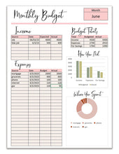 Load image into Gallery viewer, Monthly Budget Excel Spreadsheet
