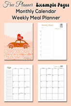 Load image into Gallery viewer, 2023 Retro Monthly Calendar/ Weekly Meal Planner