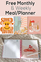 Load image into Gallery viewer, 2023 Retro Monthly Calendar/ Weekly Meal Planner
