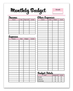 Calculated Monthly Budget PDF