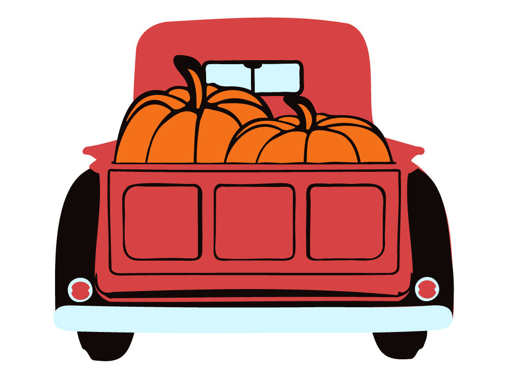 Back of Truck With Pumpkins SVG