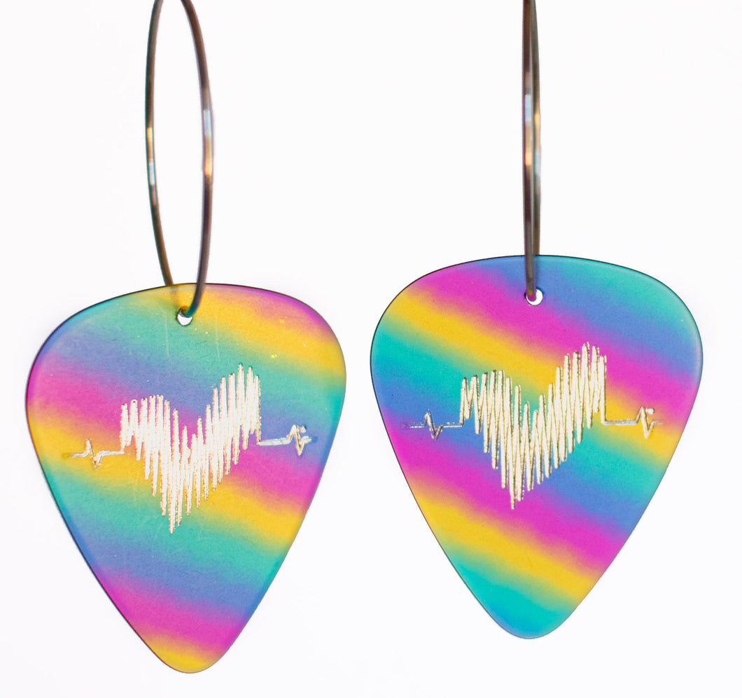 Groupie Love Rainbow Silver Single Earrings