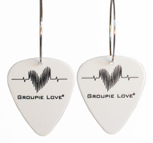 Groupie Love Classic White with Silver Single Earrings