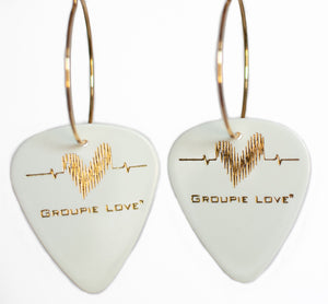 Groupie Love White and Gold Single Earrings