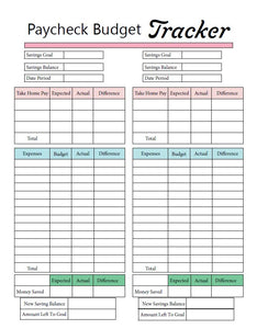 Write In Printable Budget Tracker PDF